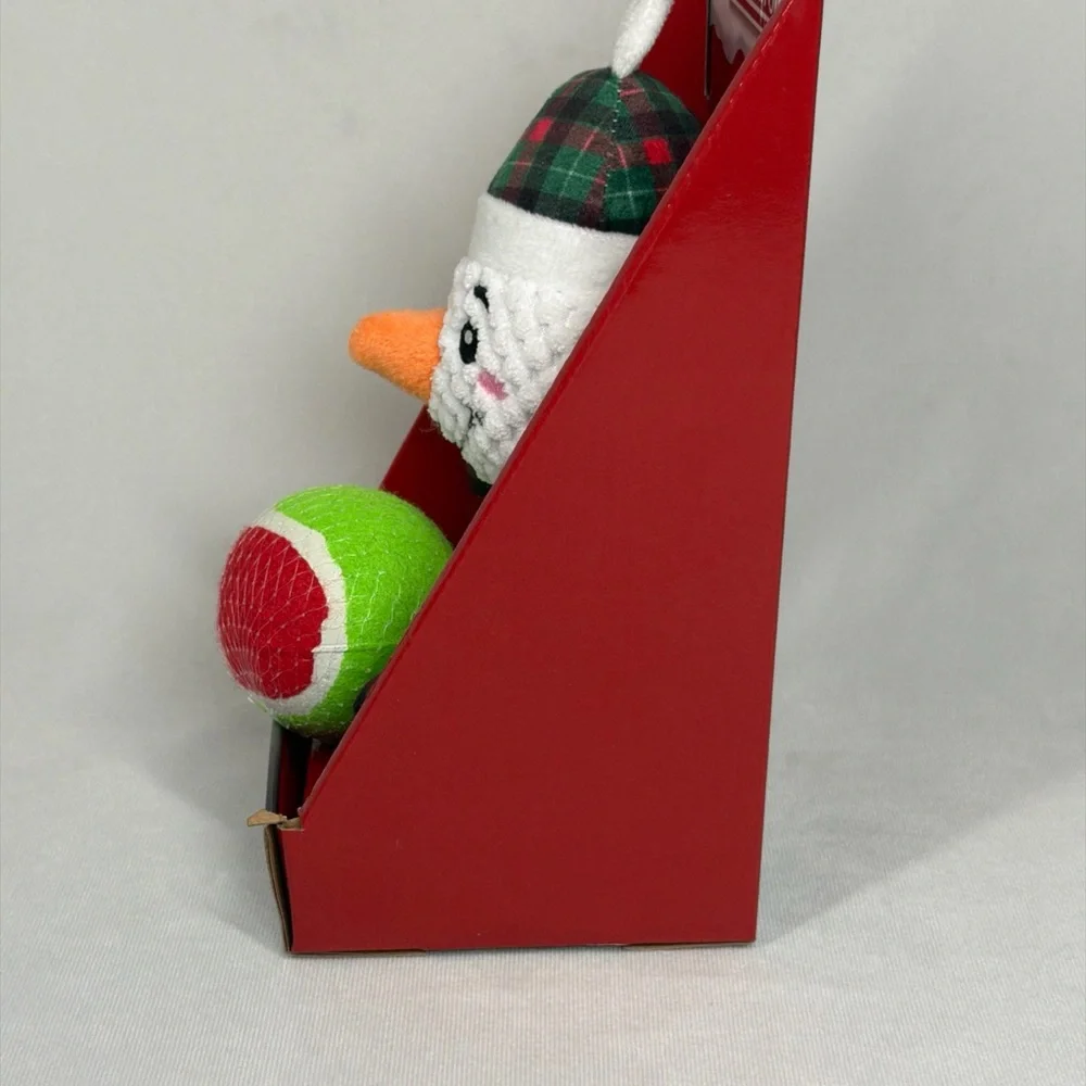 Coleman‎ Christmas Squeaker Snowman Tennis Ball 2 Piece Set, New